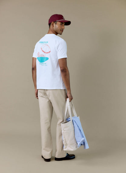 Men's Graphic T Shirt - Fine Wines - Cotton - White | Percival Latest