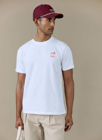 Men's Graphic T Shirt - Fine Wines - Cotton - White | Percival Latest