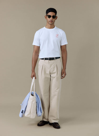 Men's Graphic T Shirt - Fine Wines - Cotton - White | Percival Latest
