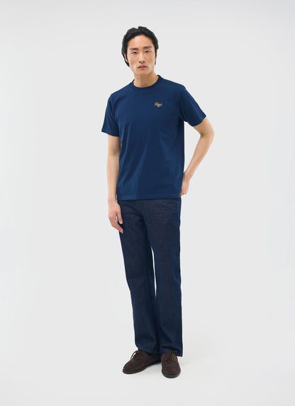 Perci Chainstitch T Shirt - Organic Cotton - Navy | Percival Smart Buy