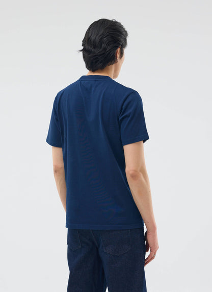 Perci Chainstitch T Shirt - Organic Cotton - Navy | Percival Smart Buy