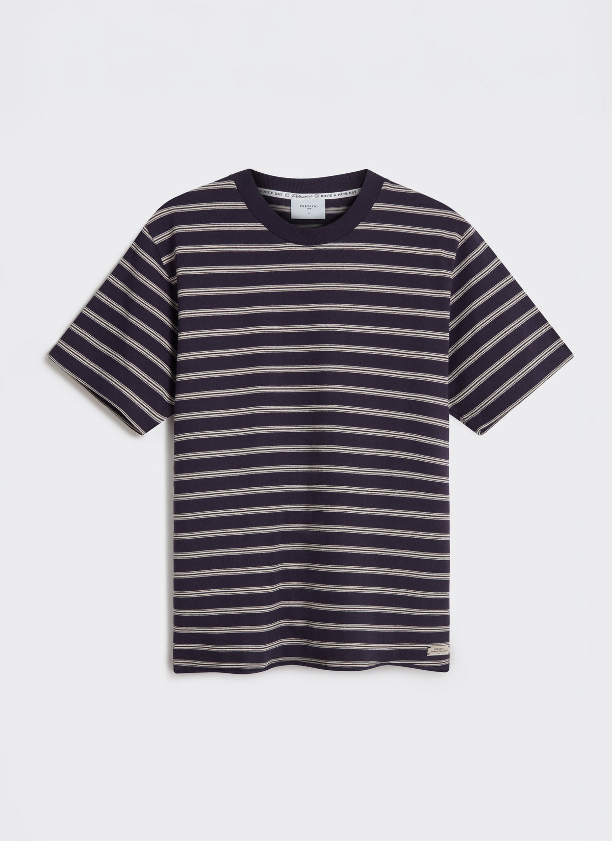 Men's Breton T Shirt - Arlo Raw Hem - Cotton - White Stripe | Percival Smart Buy