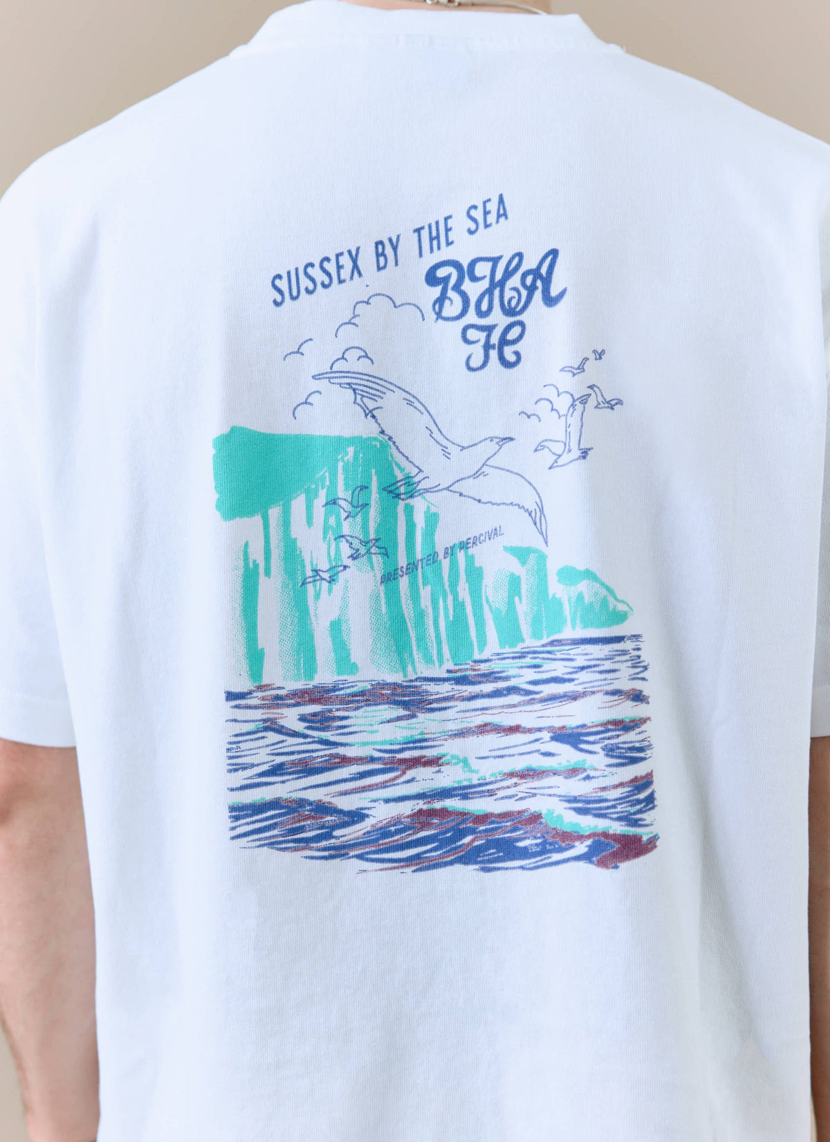 Men's T Shirt - Beach Front - Percival x Brighton & Hove Albion F.C. - White | Percival Top Pick
