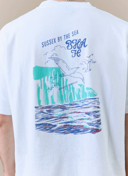 Men's T Shirt - Beach Front - Percival x Brighton & Hove Albion F.C. - White | Percival Top Pick