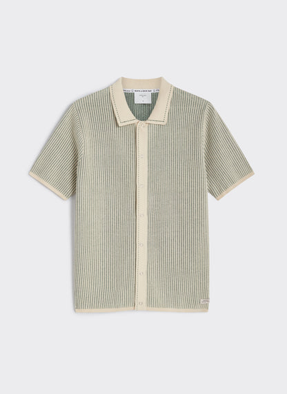 Men's Knitted Polo Shirt - Dixon - Cotton - Cream | Percival Hot Sale