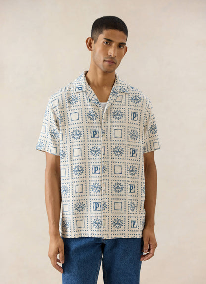 Solis Heaton Cuban Shirt - Linen Blend - Cream | Percival Featured
