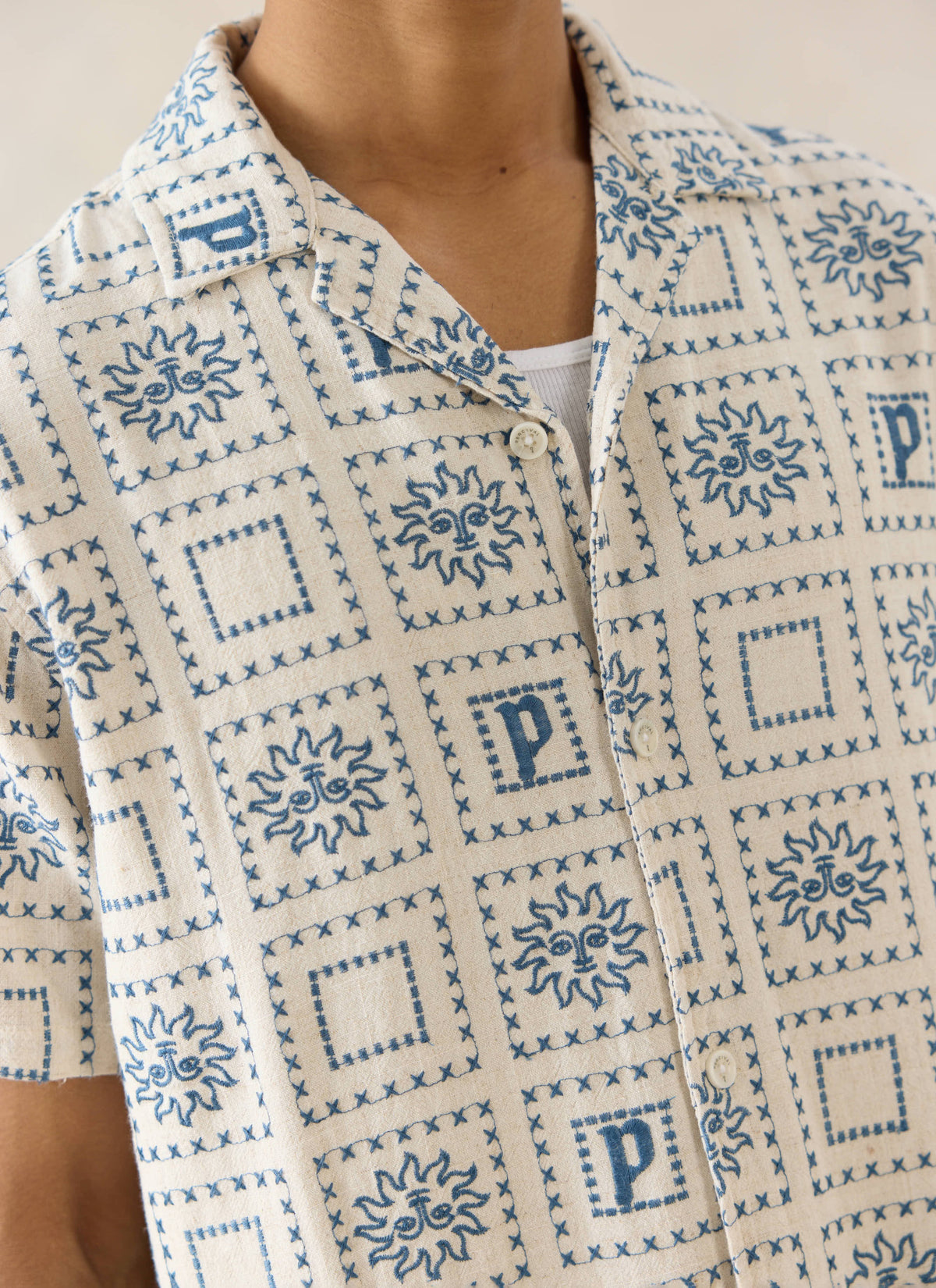 Solis Heaton Cuban Shirt - Linen Blend - Cream | Percival Featured
