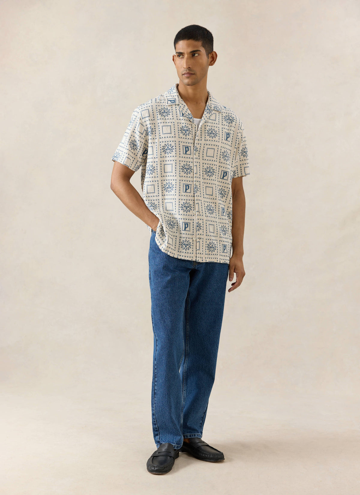 Solis Heaton Cuban Shirt - Linen Blend - Cream | Percival Featured
