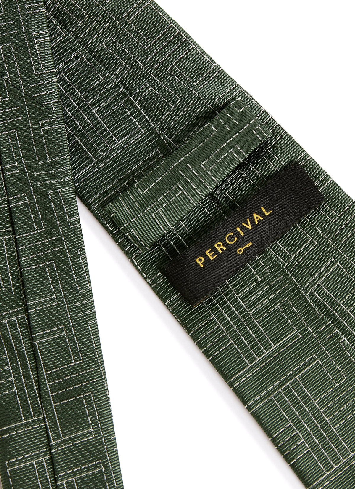 Men's Silk Tie - Sashiko Textured Weave - Forest Green | Percival Quality