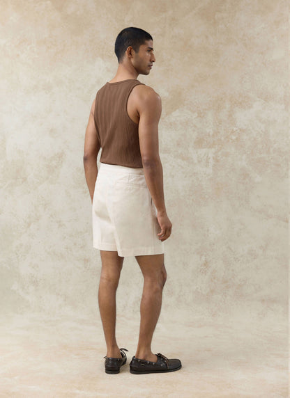 Men's Leon Ribbed Vest - Brown - Organic Cotton | Percival Deals