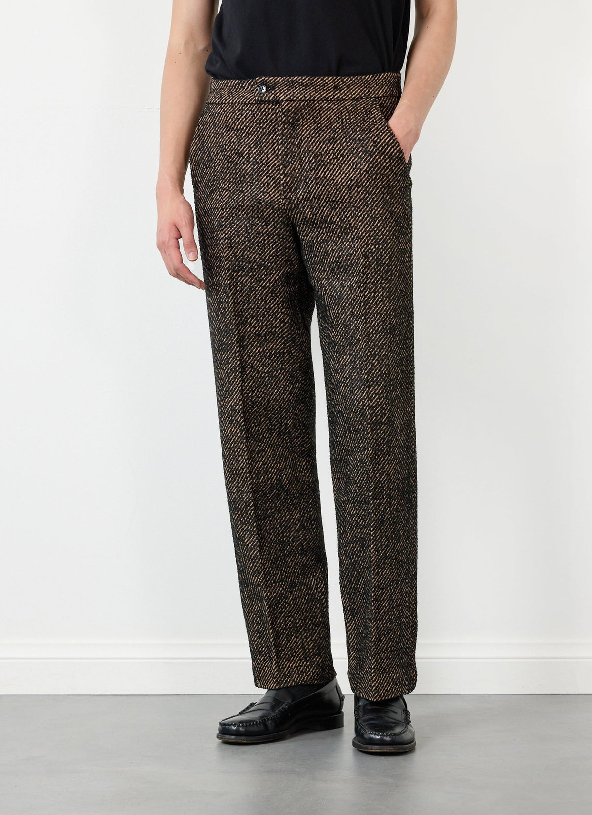 Men's Straight Leg Trousers - Twill - Oak | Percival Exclusive